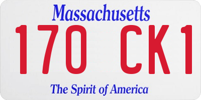 MA license plate 170CK1