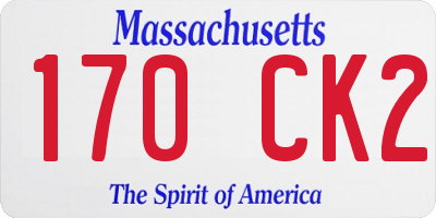 MA license plate 170CK2