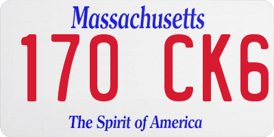 MA license plate 170CK6