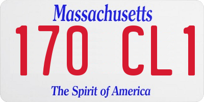 MA license plate 170CL1