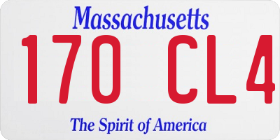 MA license plate 170CL4