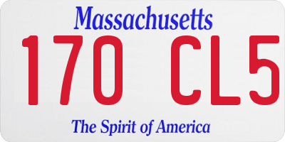MA license plate 170CL5