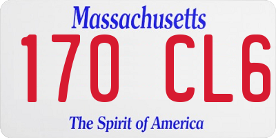 MA license plate 170CL6