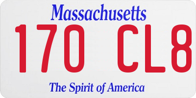 MA license plate 170CL8