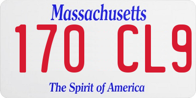 MA license plate 170CL9