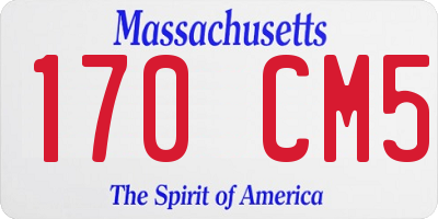 MA license plate 170CM5