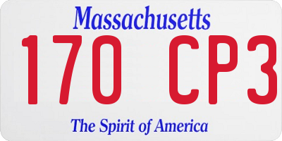MA license plate 170CP3