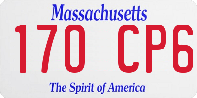 MA license plate 170CP6