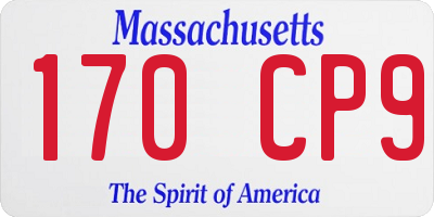 MA license plate 170CP9