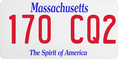 MA license plate 170CQ2