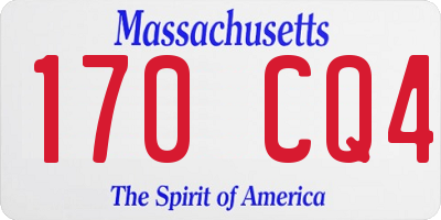 MA license plate 170CQ4