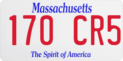 MA license plate 170CR5