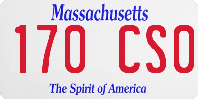 MA license plate 170CS0