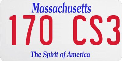 MA license plate 170CS3