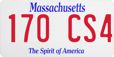 MA license plate 170CS4