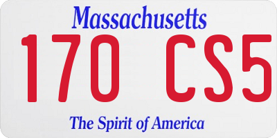 MA license plate 170CS5