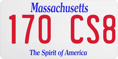 MA license plate 170CS8