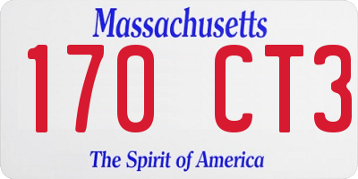 MA license plate 170CT3