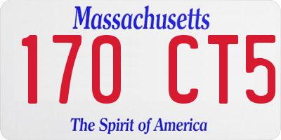 MA license plate 170CT5