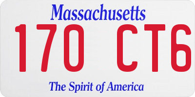 MA license plate 170CT6