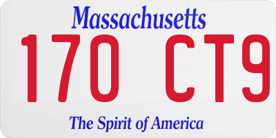 MA license plate 170CT9
