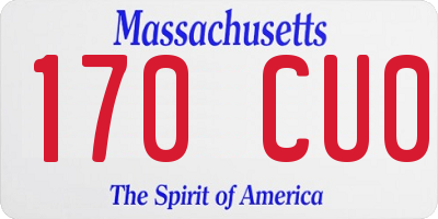 MA license plate 170CU0