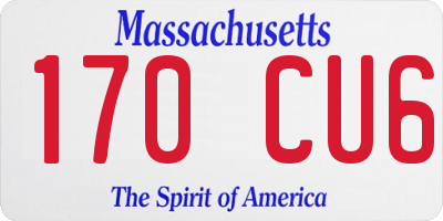 MA license plate 170CU6