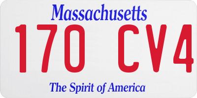 MA license plate 170CV4