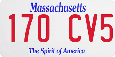 MA license plate 170CV5