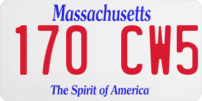 MA license plate 170CW5