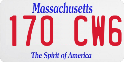 MA license plate 170CW6