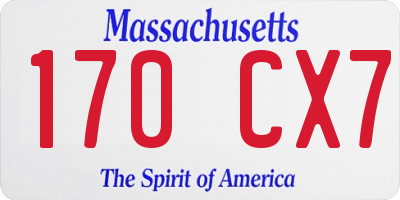 MA license plate 170CX7