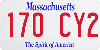 MA license plate 170CY2