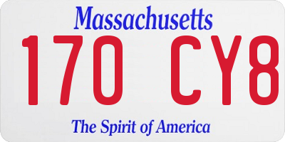 MA license plate 170CY8