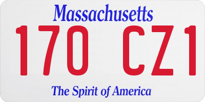 MA license plate 170CZ1