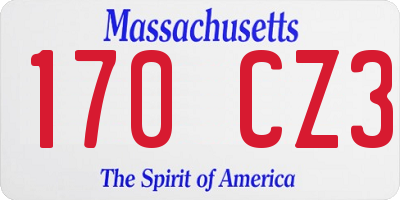 MA license plate 170CZ3