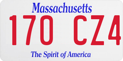 MA license plate 170CZ4