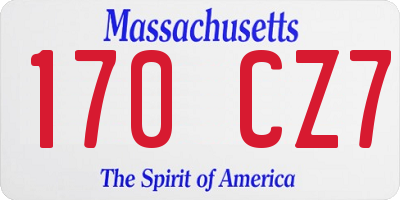 MA license plate 170CZ7