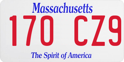 MA license plate 170CZ9