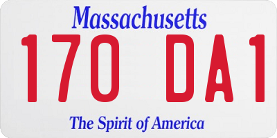 MA license plate 170DA1