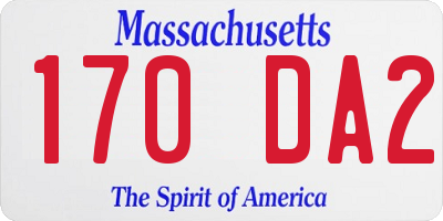 MA license plate 170DA2