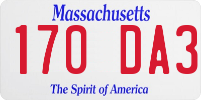 MA license plate 170DA3