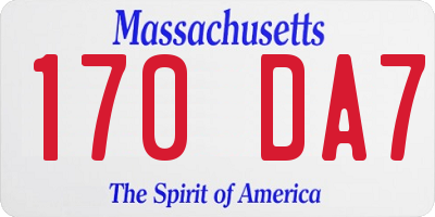 MA license plate 170DA7