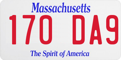 MA license plate 170DA9