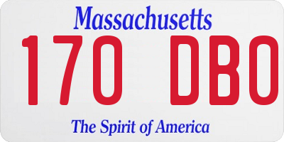 MA license plate 170DB0
