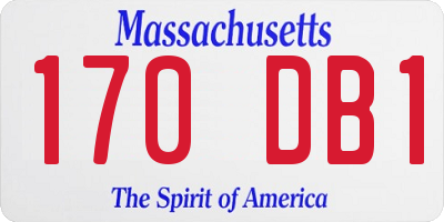 MA license plate 170DB1
