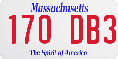 MA license plate 170DB3