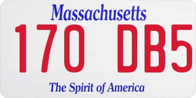 MA license plate 170DB5