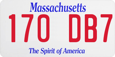 MA license plate 170DB7