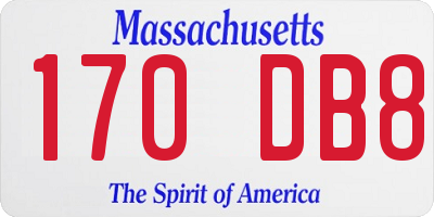 MA license plate 170DB8